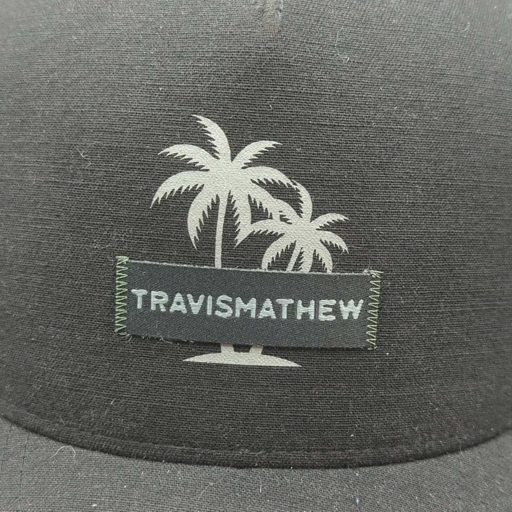 Travis Mathew Hat Cap WM Waste Management Phoenix Open Black Snapback Adjustable